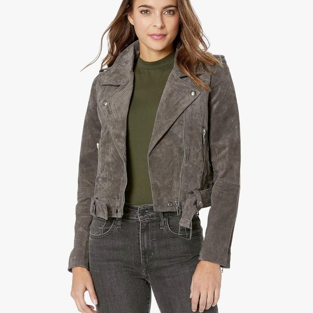 NWT BlankNYC Gray Suede Women's Moto Jacket XS